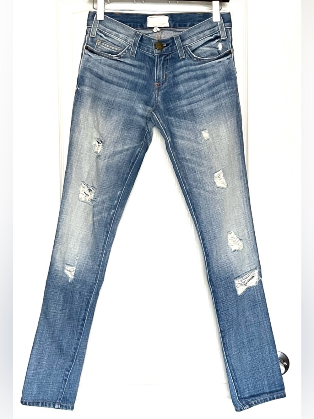 Current/Elliott The Skinny Jeans Wishing Well Destroy 24 Distressed Streetwear